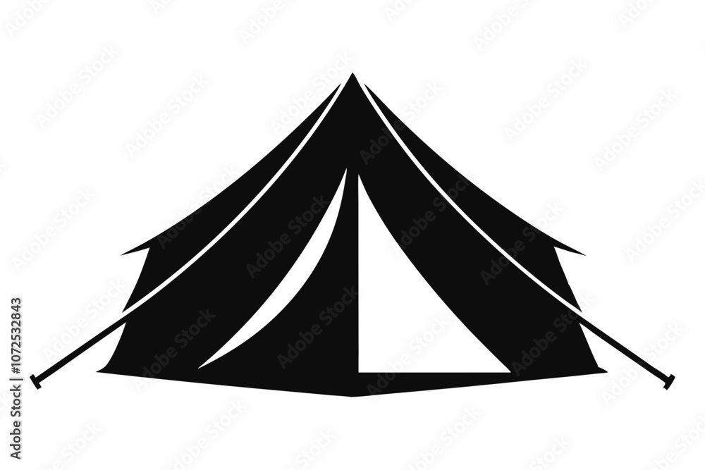 Camping Tent, Camping Tent Silhouette. Vector illustration Camping Tent, Camping Tent Silhouette. Vector illustration