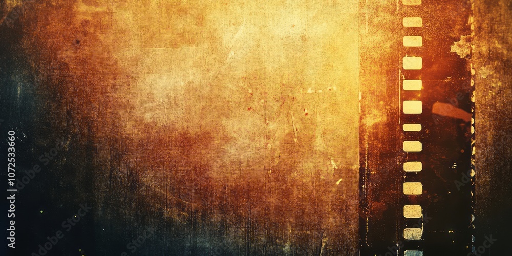 Obraz premium Grunge Texture with Filmstrip Edge and Sunburst