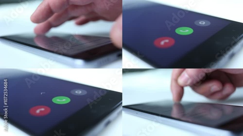 A collection of phone screen with various actions on the close-up screen