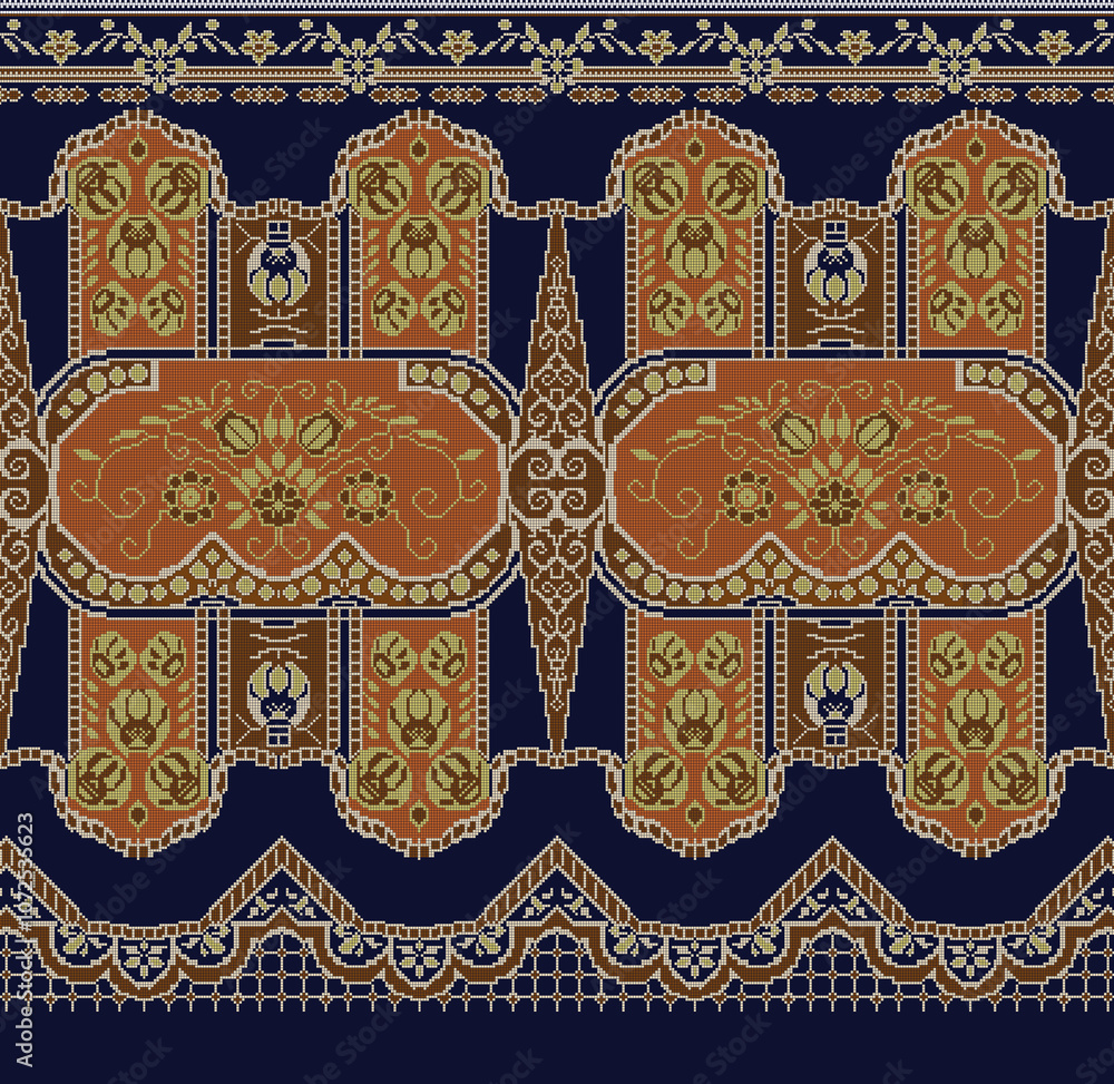 seamless beautiful wallpaper cards border design floral leaf vintage ornament Victorian geometric ethnic print paisley pattern