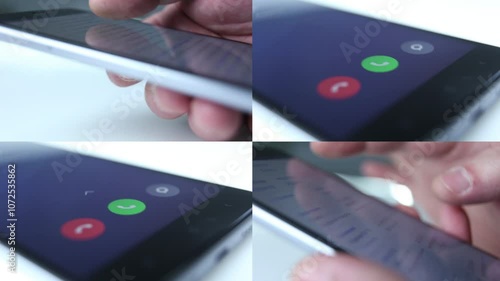 A collection of phone screen with various actions on the close-up screen