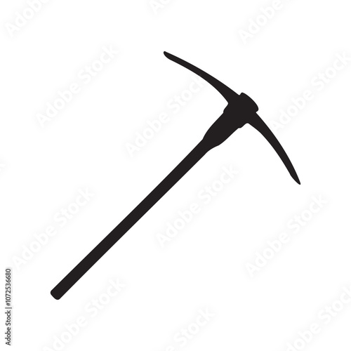 Pick axe silhouette. Pick axe icon. Pick axe vector illustration design on white background.