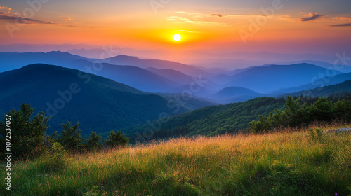 sunrise in mountains