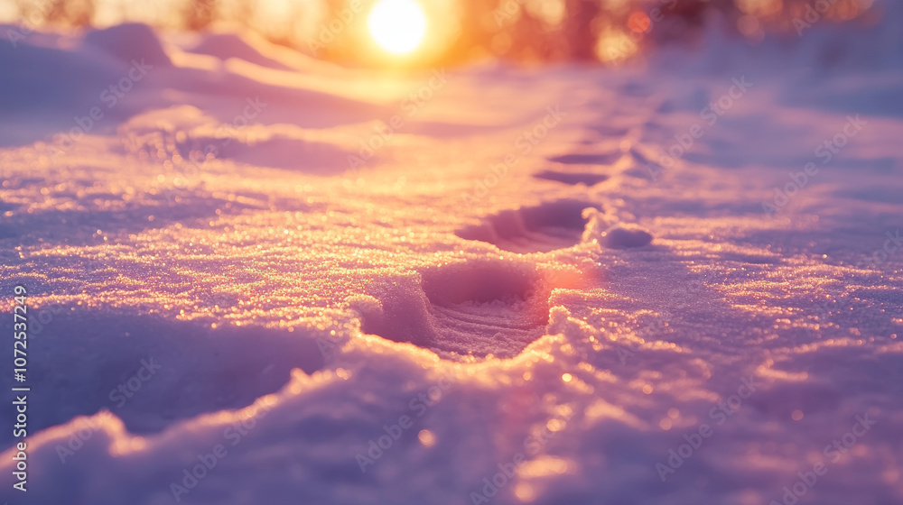 close-up view of human footprints in the snow under sunlight can be envisioned as a serene and detailed scene. close-up view of human footprints in the snow under sunlight can be envisioned as a serene and detailed scene.