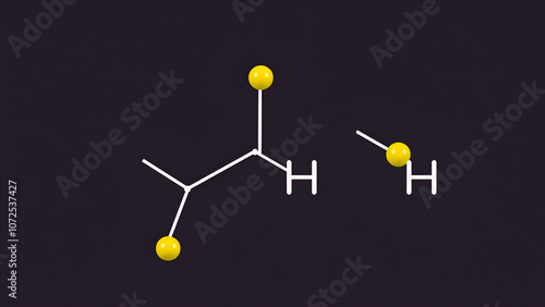 Allyl isothiocyanate mustard pungency molecule. Responsible for pungent taste of mustard, wasabi and radish. Skeletal formula. photo