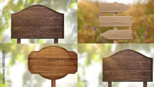 A collection of different wooden boards on a different background