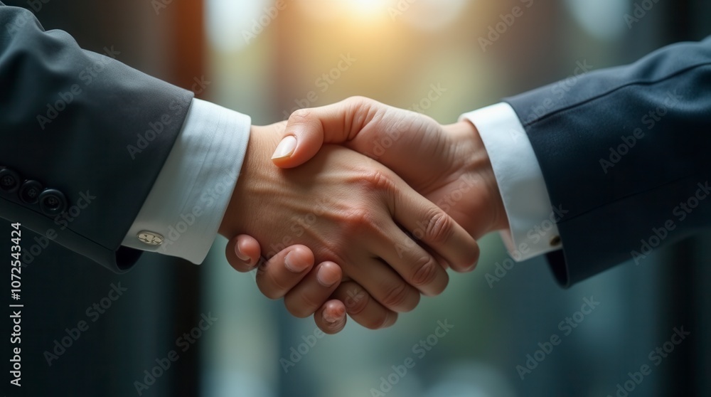 Businessman Handshake Symbolizing Teamwork in Merger and Acquisition Businessman Handshake Symbolizing Teamwork in Merger and Acquisition