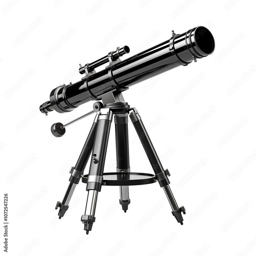 Telescope On Tripod Isolated On Transparent Background Telescope On Tripod Isolated On Transparent Background