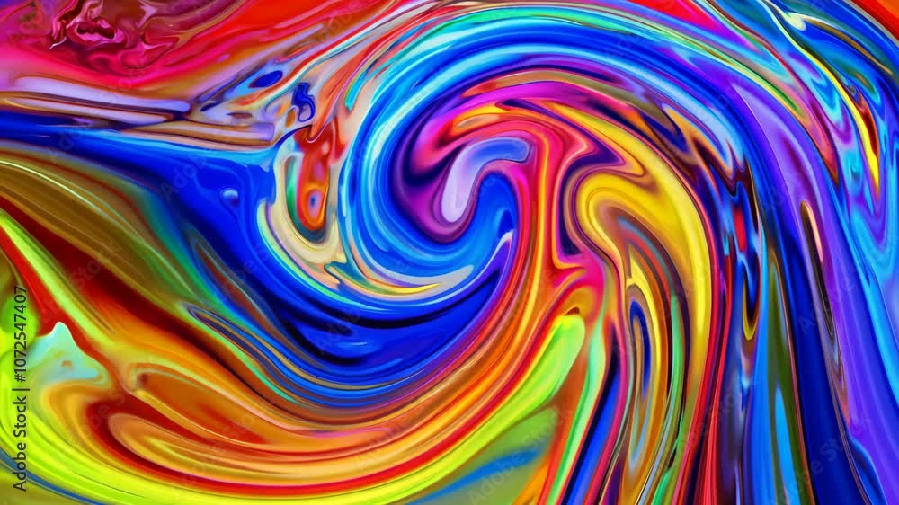 Swirling Rainbow Paint with Bold Colors Swirling Rainbow Paint with Bold Colors