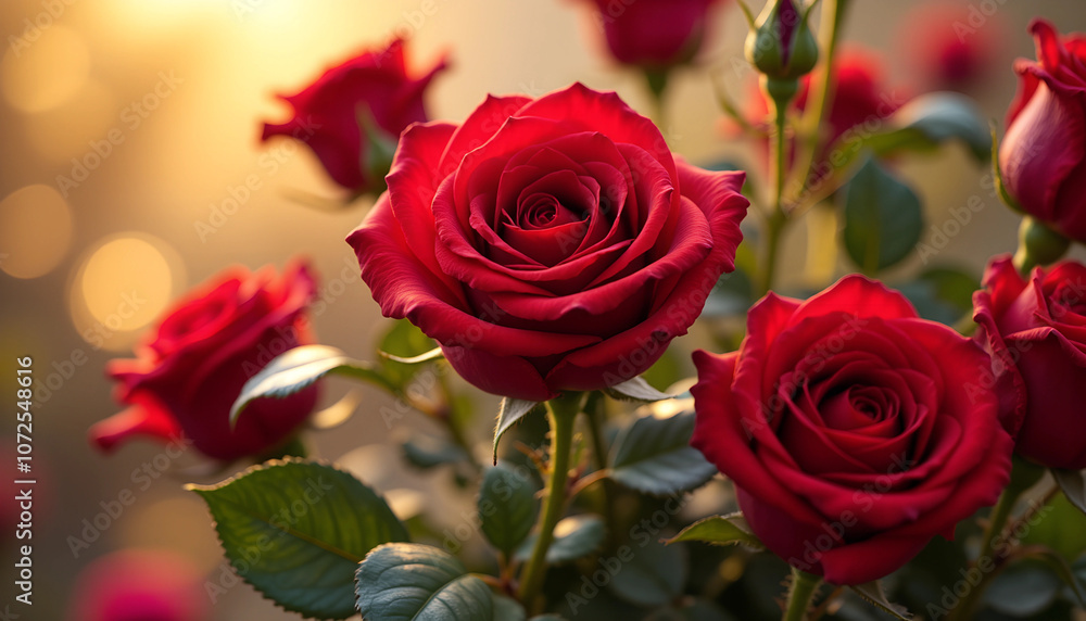 Stunning bouquet of deep red roses under soft golden light, perfect for Valentine’s Day romance and heartfelt gestures of love Stunning bouquet of deep red roses under soft golden light, perfect for Valentine’s Day romance and heartfelt gestures of love