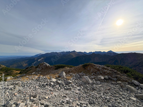 Trail to Giewont Mountain, Tatra Mountains, Poland, popular for its scenic views and iconic peak