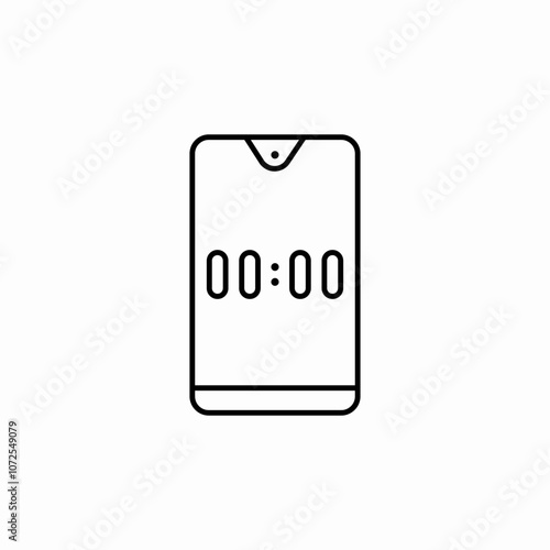 phone timer alarm clock icon sign vector