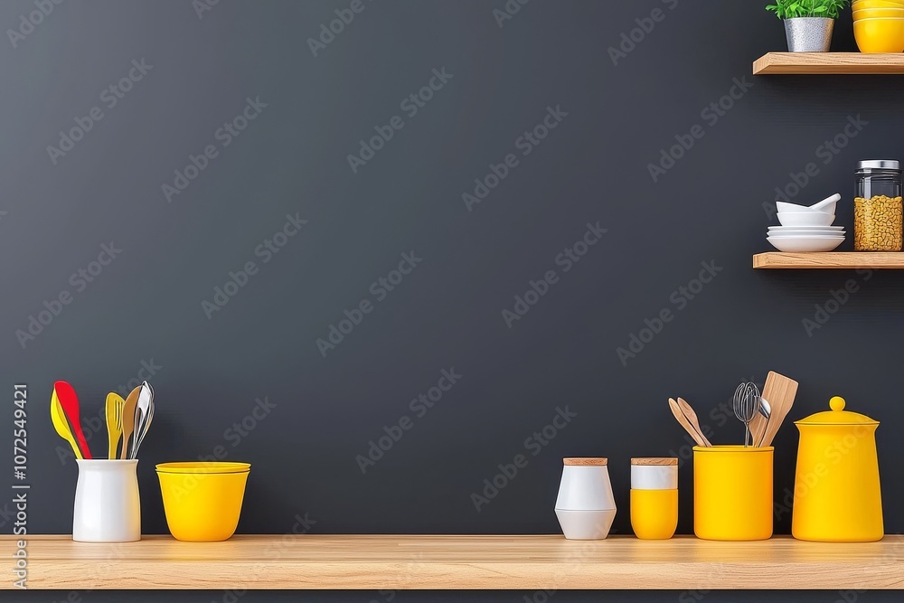 Interior mockup of chalkboard in kitchen Mockup | Stock Photo