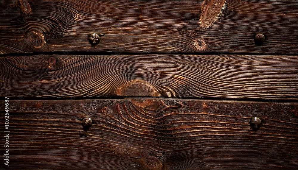 Obraz premium dark wood texture weathered rustic wood background from old planks with rusty nails