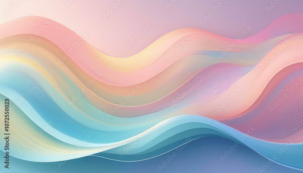 Fototapeta premium soft pastel wave design with transparent gradient elements generative ai