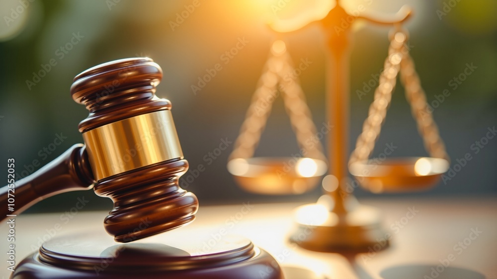 A close-up image of a wooden gavel resting on a table with blurred scales of justice in the background. The gavel symbolizes authority and legal decisions. A close-up image of a wooden gavel resting on a table with blurred scales of justice in the background. The gavel symbolizes authority and legal decisions.