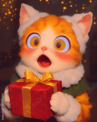 cat with gift
