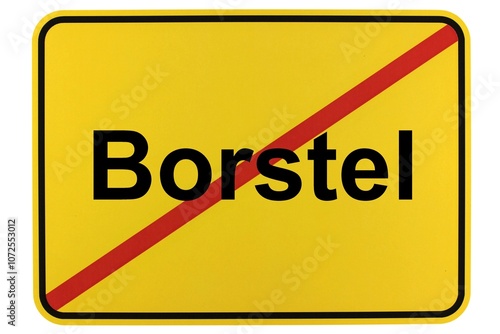 Illustration eines Ortsschildes der Gemeinde Borstel in Niedersachsen