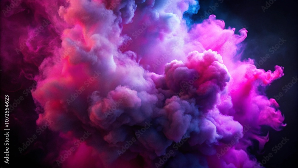 Fototapeta premium vibrant pink and purple smoke against dark background ethereal vapor colorful abstract vertical format