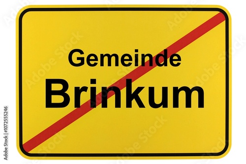 Illustration eines Ortsschildes der Gemeinde Brinkum in Niedersachsen