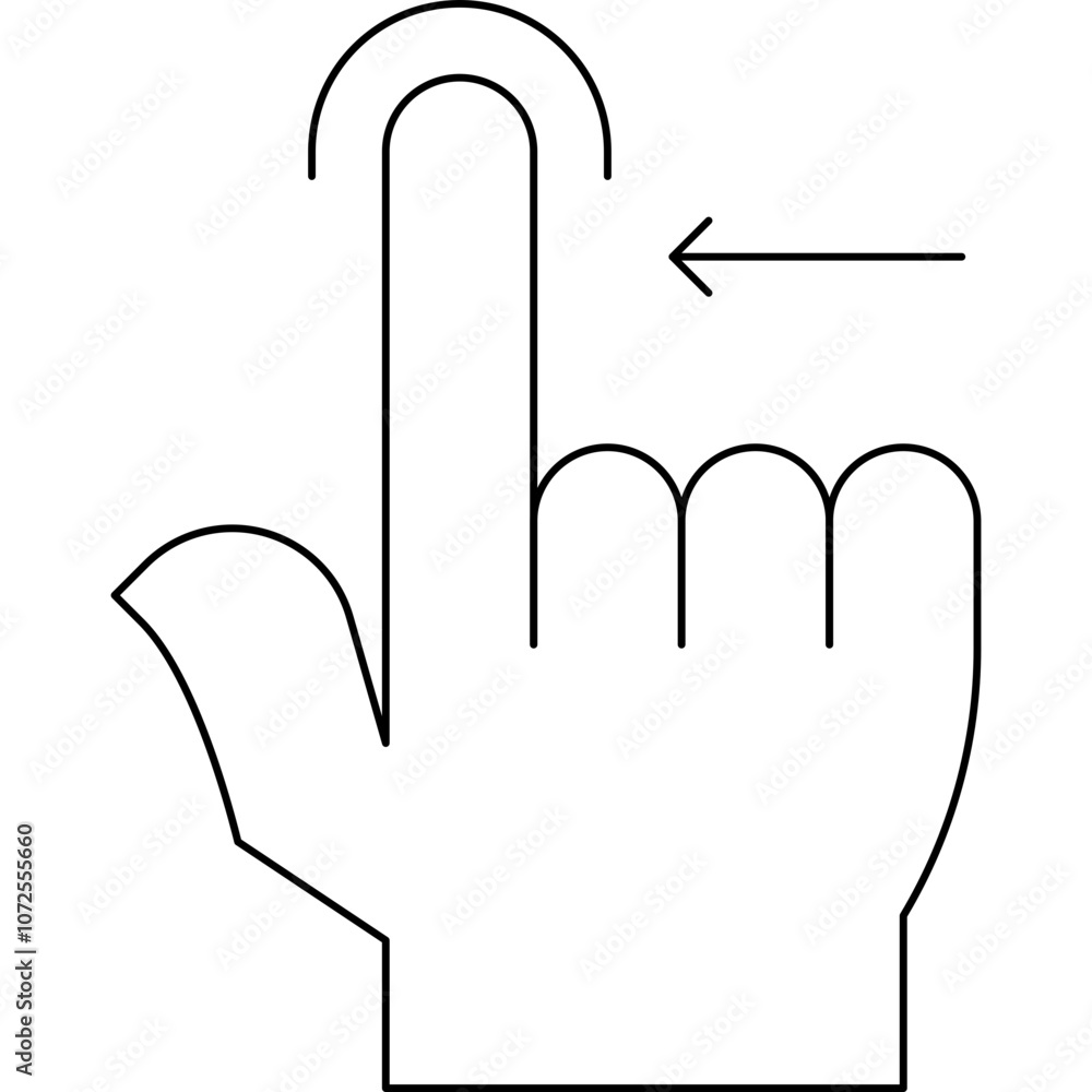 Obraz premium Drag left single vector icon