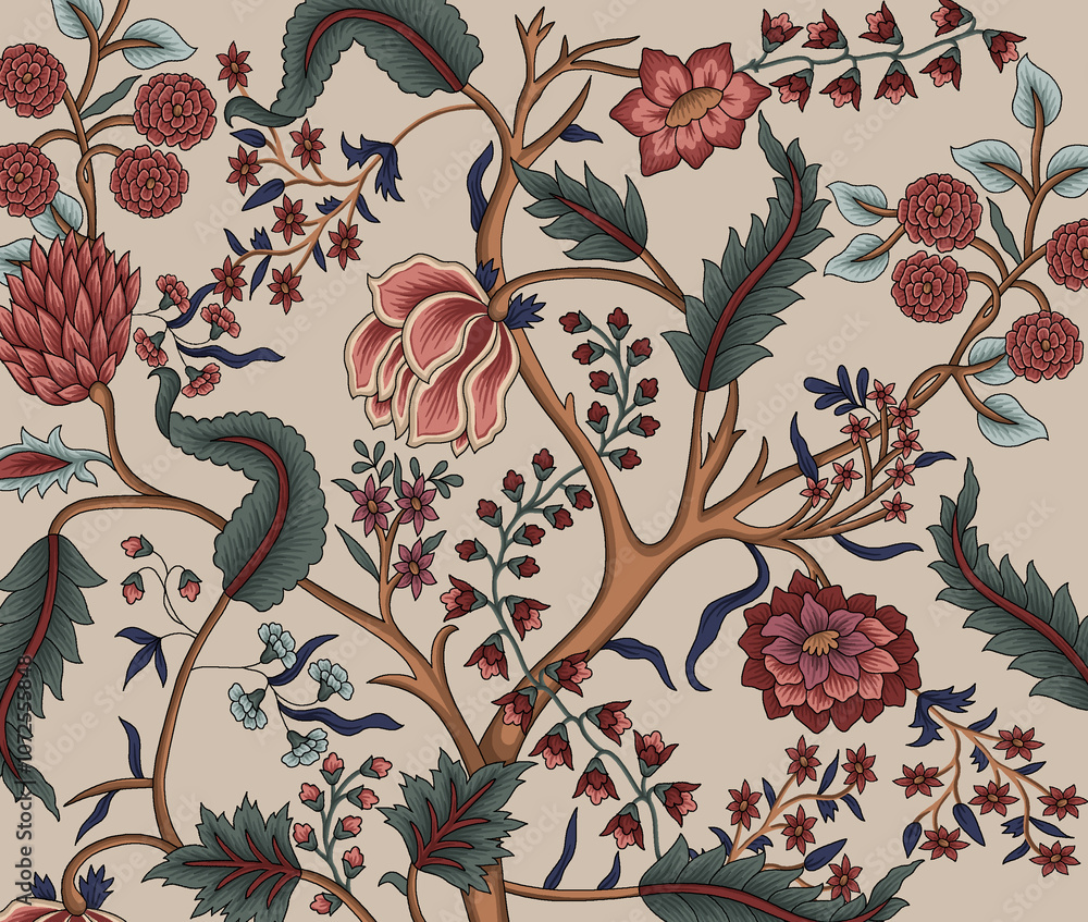 seamless beautiful wallpaper cards border design floral leaf vintage ornament Victorian geometric ethnic print paisley pattern