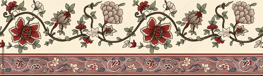 seamless beautiful wallpaper cards border design floral leaf vintage ornament Victorian geometric ethnic print paisley pattern