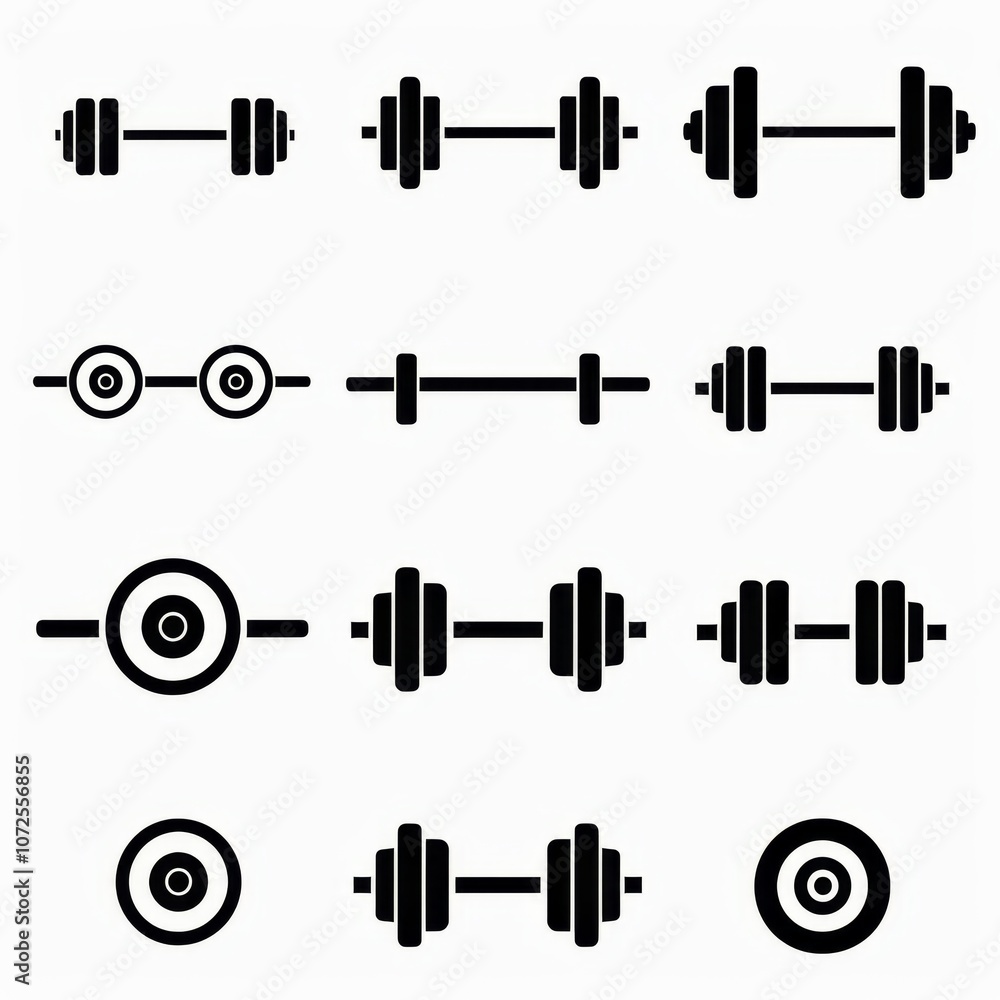 Dumbbell icon, gym equipment, weightlifting symbol, bodybuilding minimal flat logo, dumbbell sport Dumbbell icon, gym equipment, weightlifting symbol, bodybuilding minimal flat logo, dumbbell sport