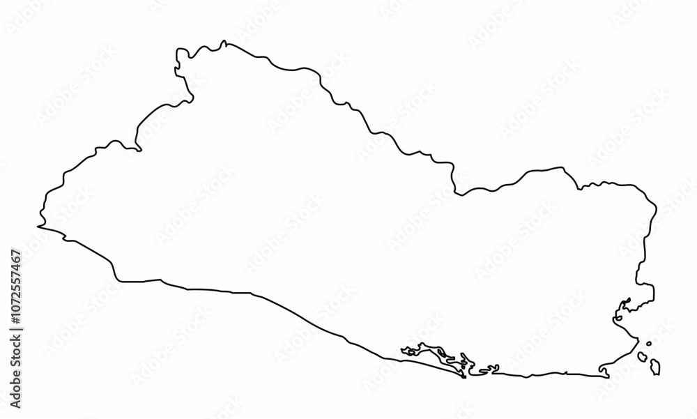 El Salvador outline map