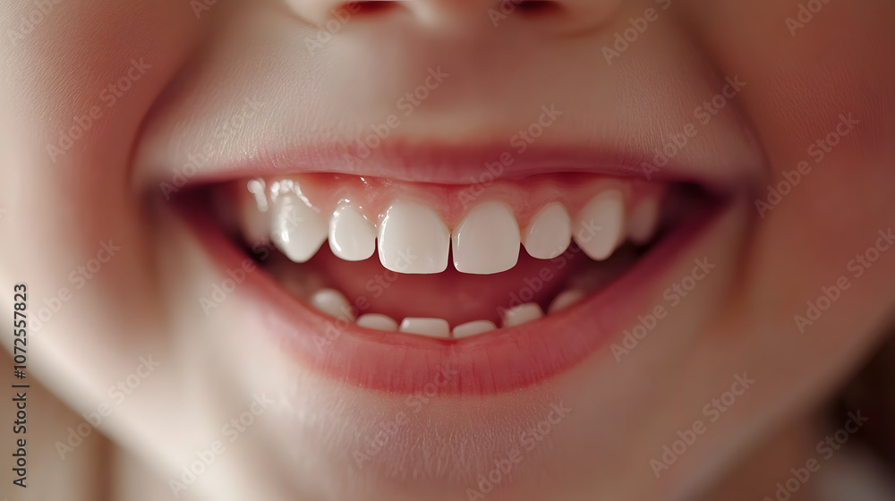 Healthy White Teeth of a Smiling Child Close-Up Healthy White Teeth of a Smiling Child Close-Up