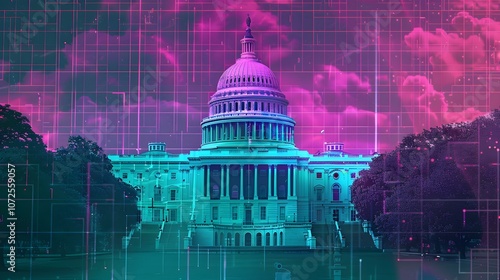 A digital representation of the Capitol building