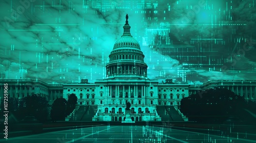 A digital representation of the Capitol building