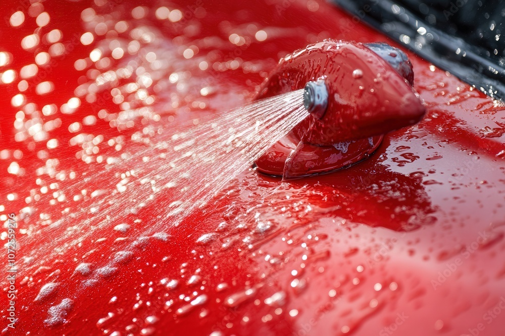modern car washing using high pressure water. Close up modern car washing using high pressure water. Close up