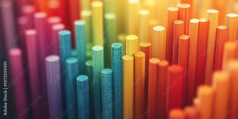 Colorful data analysis graph with multiple line charts overlaid on a bar chart, representing trends Colorful data analysis graph with multiple line charts overlaid on a bar chart, representing trends