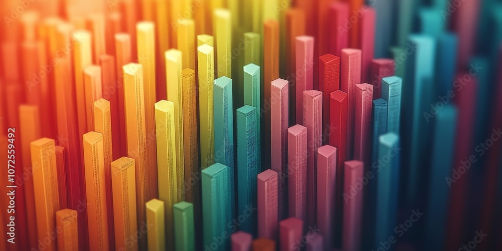 Colorful data analysis graph with multiple line charts overlaid on a bar chart, representing trends Colorful data analysis graph with multiple line charts overlaid on a bar chart, representing trends