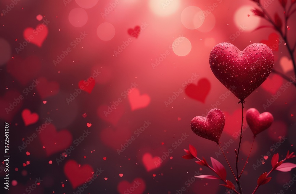 Valentine's Day Banner, Valentine's Day love message on red bokeh background Valentine's Day Banner, Valentine's Day love message on red bokeh background
