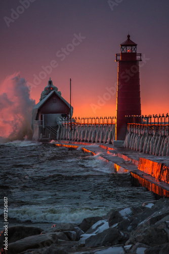 lighthouse at sunset
