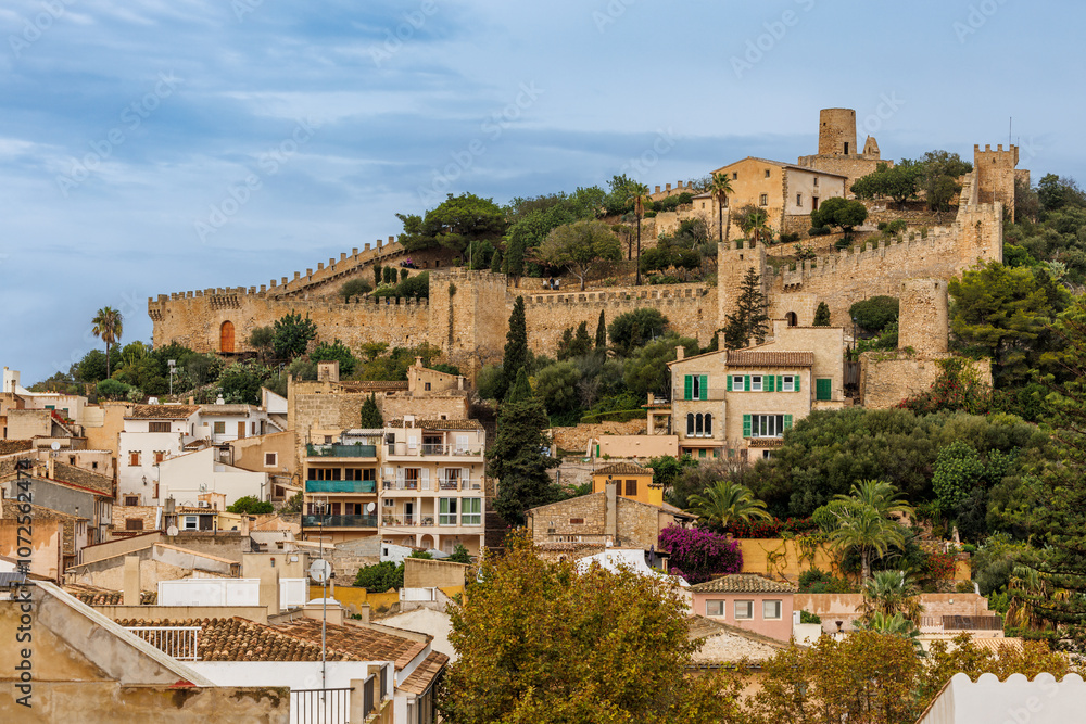 The Castle of Capdepra on the hill above the small town of Capdepera, Mallorca, Majorca, Balearic Islands, Spain, Europe The Castle of Capdepra on the hill above the small town of Capdepera, Mallorca, Majorca, Balearic Islands, Spain, Europe