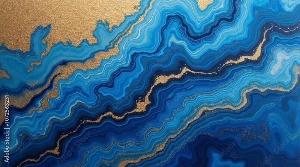 Abstract Colorful Background with Liquid Blue and Gold Texture Luxury Mineral Ink Pattern Abstract Colorful Background with Liquid Blue and Gold Texture Luxury Mineral Ink Pattern