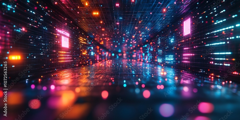 Abstract glowing dots and lines creating a digital data landscape Abstract glowing dots and lines creating a digital data landscape