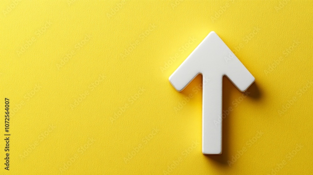Chart arrow on yellow background, concept of economic decline and rates Chart arrow on yellow background, concept of economic decline and rates