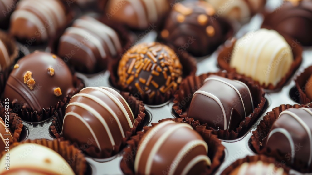 Close-up of assorted gourmet chocolate truffles Close-up of assorted gourmet chocolate truffles