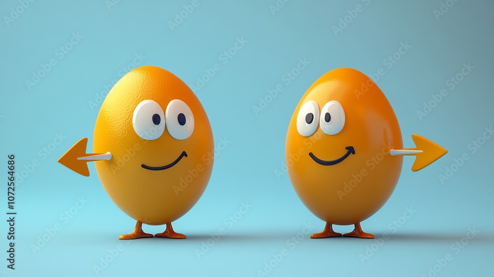 An illustration features an egg-shaped character standing at a crossroads, contemplating which direction to choose between a left and a right arrow. An illustration features an egg-shaped character standing at a crossroads, contemplating which direction to choose between a left and a right arrow.