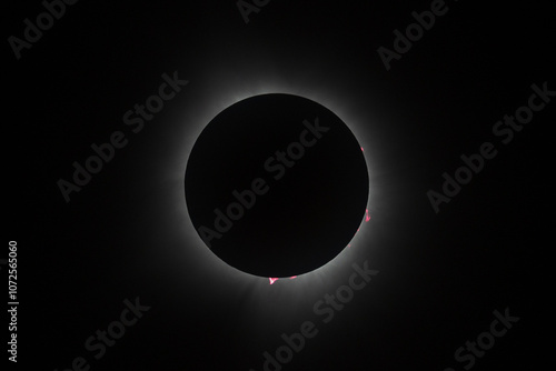 solar eclipse with prominences