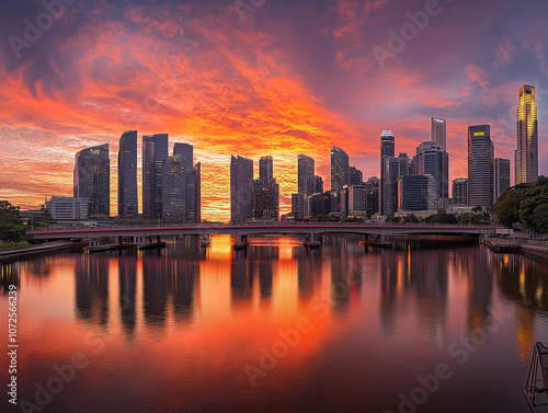 Panoramic shot of historic city bridge over a river