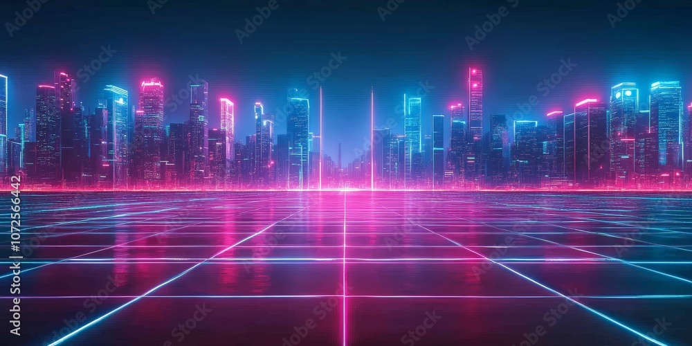 Abstract glowing dots and lines creating a digital data landscape Abstract glowing dots and lines creating a digital data landscape