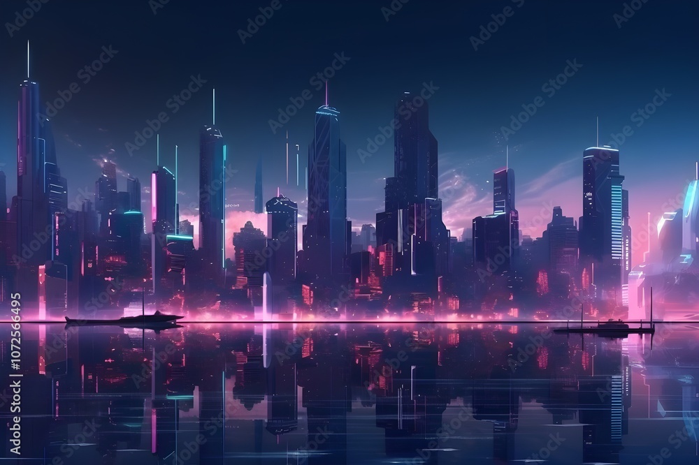 Fototapeta premium city skyline at night