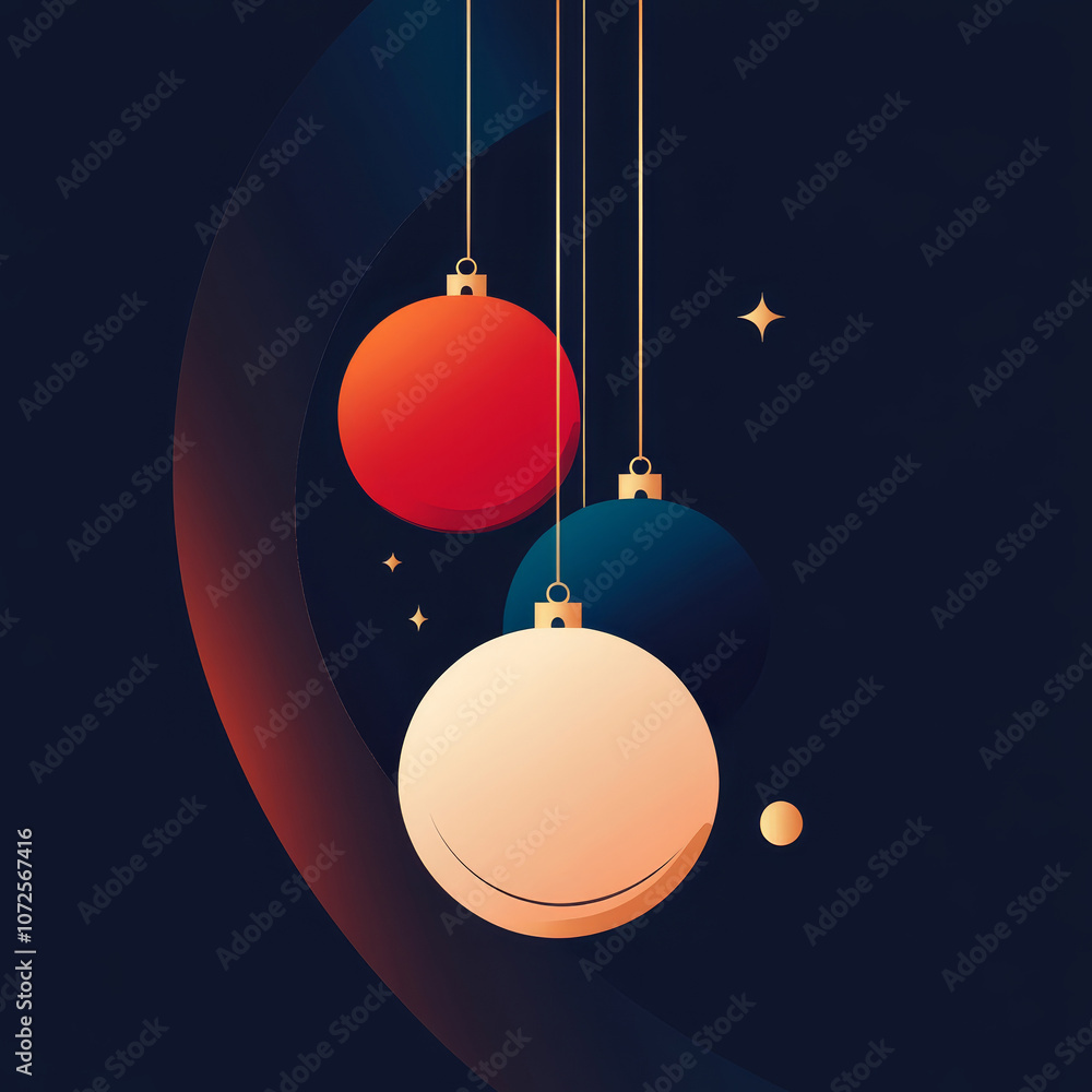 Design of a Christmas and New Year greeting card.Concept for greeting card, party invitation, social media banner.. Design of a Christmas and New Year greeting card.Concept for greeting card, party invitation, social media banner..