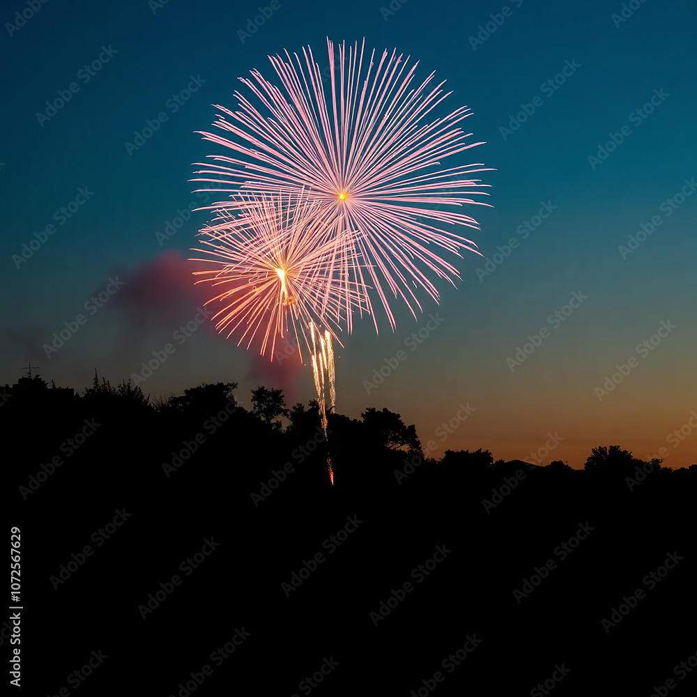 beautiful firework in night sky, Merry Christmas and Happy New Year 2025 beautiful firework in night sky, Merry Christmas and Happy New Year 2025