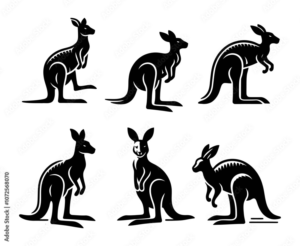 kangaroo vector icon set kangaroo vector icon set